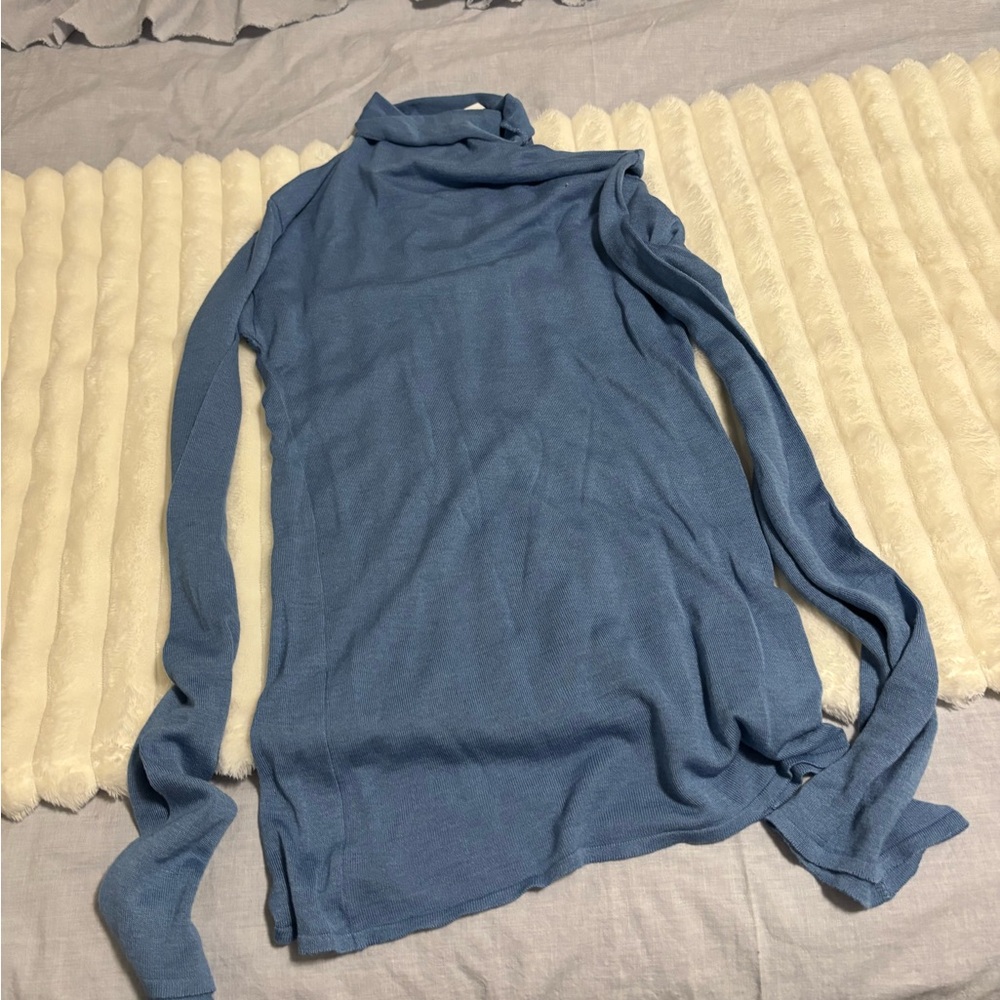 Blue DL1961 Turtleneck Long Sleeve Top